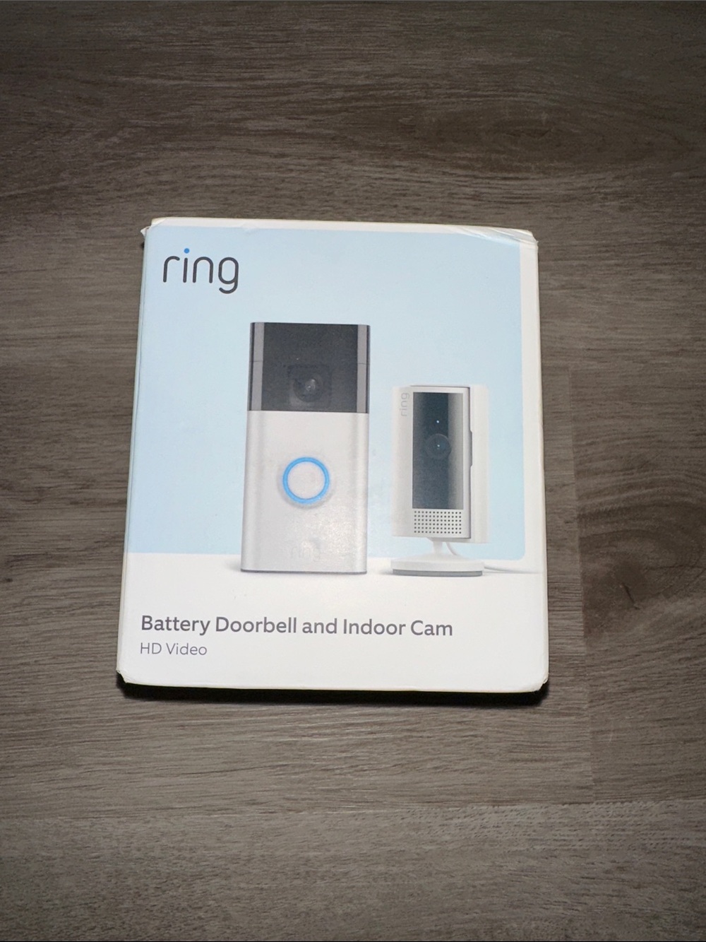 Ring Battery Doorbell and Indoor Cam - White and Blue Accents